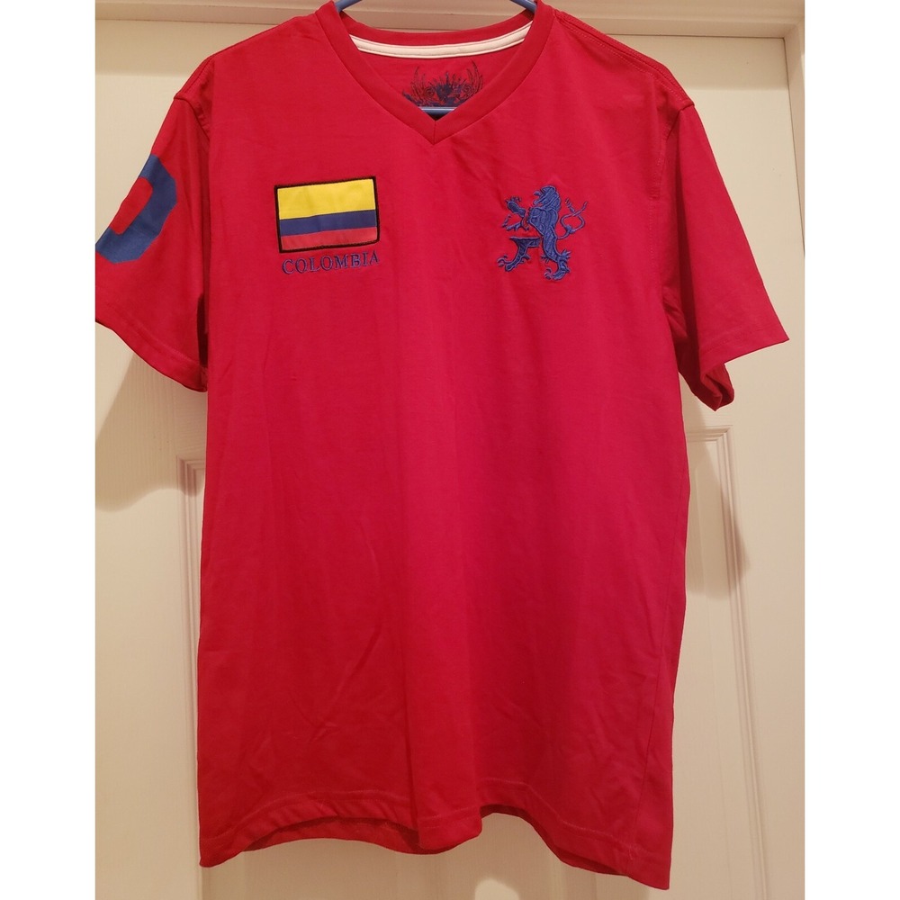 Rare‎ BBL Jeans V-Neck Shirt Mens Large Red by BUGLE BOY Colombia Soccer #10